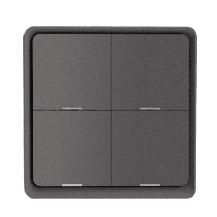 A imagem mostra uma caixa e um interruptor inteligente de parede da marca "Moes". A caixa, à esquerda, é de cor bege e branca, com o nome "Moes" no topo, seguido por "Smart Switch". Abaixo, há uma imagem do produto, um interruptor retangular com três botões dispostos verticalmente. O texto na caixa destaca alguns recursos principais do produto, como: No neutral wire required (Não é necessário fio neutro) No capacitor required (Não é necessário capacitor) Zigbee connection (Conexão ZigBee) Ao lado da caixa, à direita, está o interruptor físico, que tem um design moderno e minimalista. Ele é predominantemente branco e retangular, com um botão central destacado, grande e retangular, para controle. O interruptor e elegante, projetado para integrar-se a sistemas de automação residencial Zigbee.