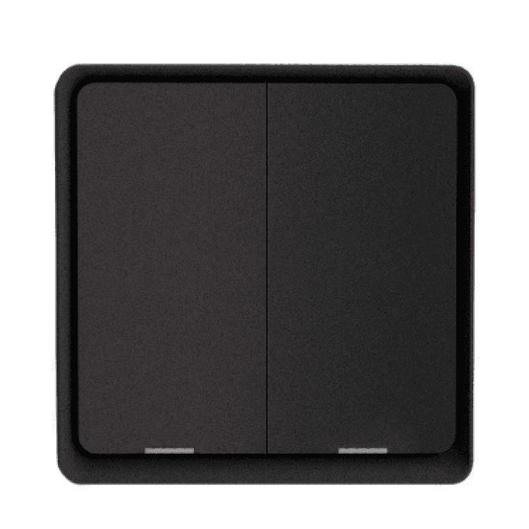 A imagem mostra uma caixa e um interruptor inteligente de parede da marca "Moes". A caixa, à esquerda, é de cor bege e branca, com o nome "Moes" no topo, seguido por "Smart Switch". Abaixo, há uma imagem do produto, um interruptor retangular com três botões dispostos verticalmente. O texto na caixa destaca alguns recursos principais do produto, como: No neutral wire required (Não é necessário fio neutro) No capacitor required (Não é necessário capacitor) Zigbee connection (Conexão ZigBee) Ao lado da caixa, à direita, está o interruptor físico, que tem um design moderno e minimalista. Ele é predominantemente branco e retangular, com um botão central destacado, grande e retangular, para controle. O interruptor e elegante, projetado para integrar-se a sistemas de automação residencial Zigbee.